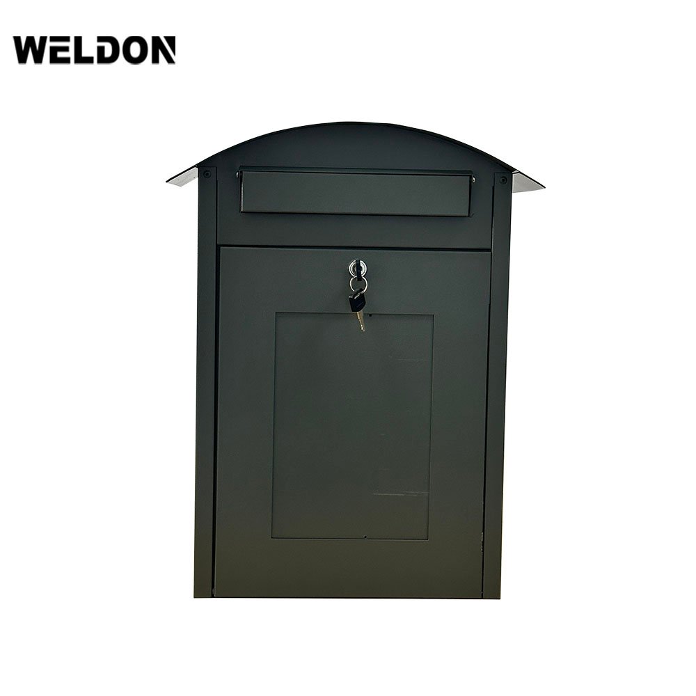 WELDON OEM Modern Black Secure Outdoor Galvanized Steel Smart Parcel Box Parcel Drop Box Delivery Box Parcel Mailbox