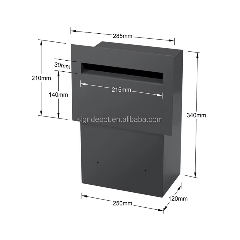 Compact Indoor Waterproof Parcel Drop Box Built-in Design Premium Galvanized Steel Mailbox Anti-Theft Durable Construction - Image 3