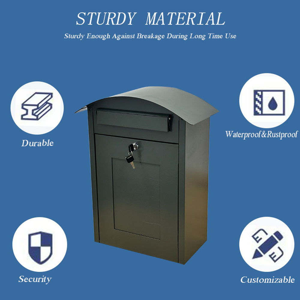 WELDON OEM Modern Black Secure Outdoor Galvanized Steel Smart Parcel Box Parcel Drop Box Delivery Box Parcel Mailbox - Image 2