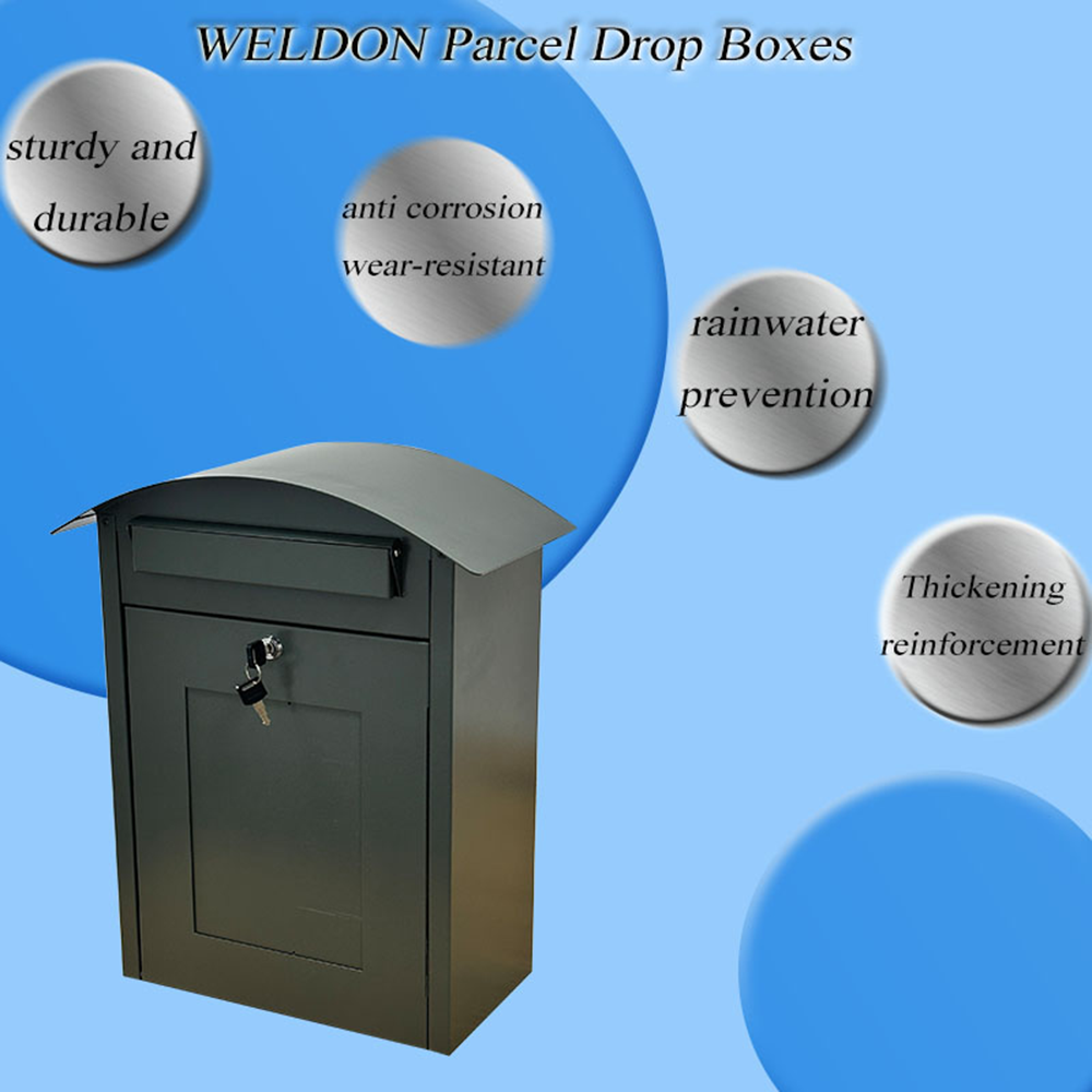WELDON OEM Modern Black Secure Outdoor Galvanized Steel Smart Parcel Box Parcel Drop Box Delivery Box Parcel Mailbox - Image 6